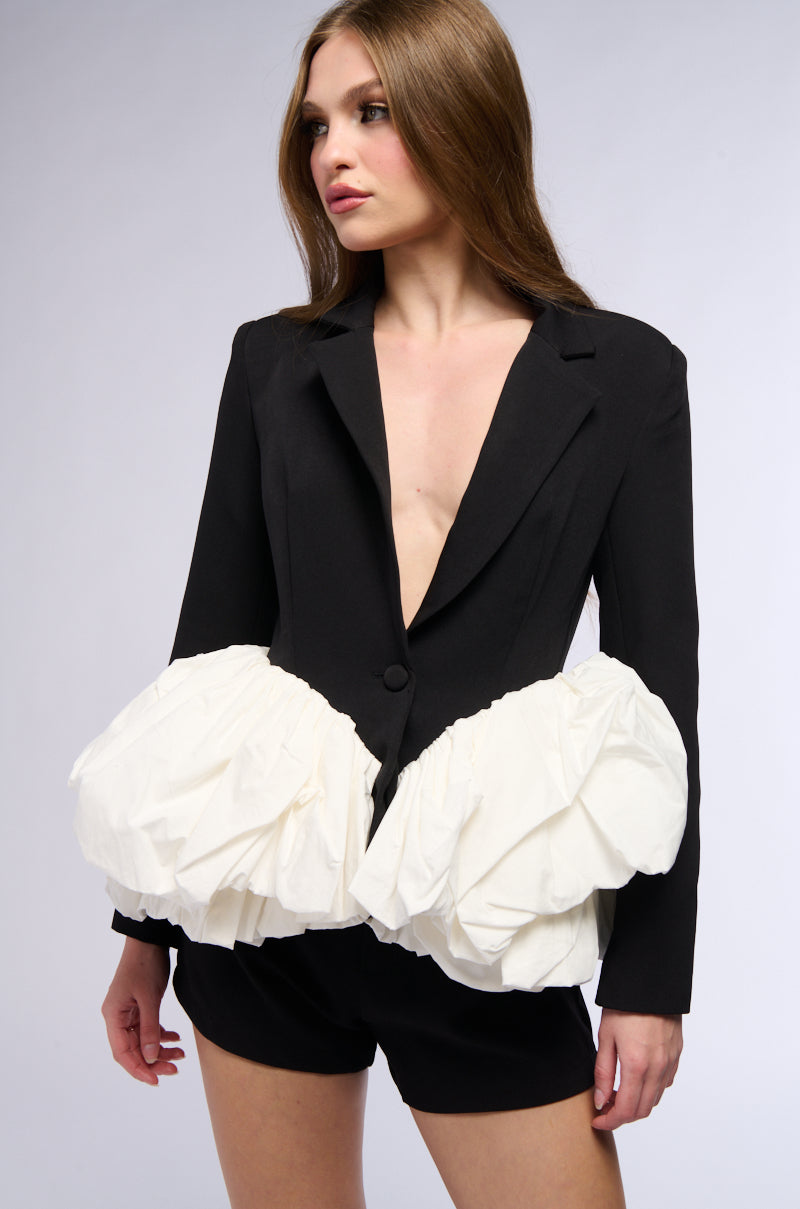 Side View Bonne Nuit Peplum Blazer