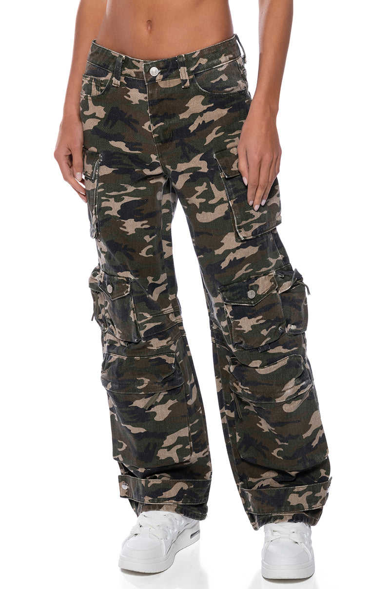 Front View Bonne Soiree Cargo Jeans