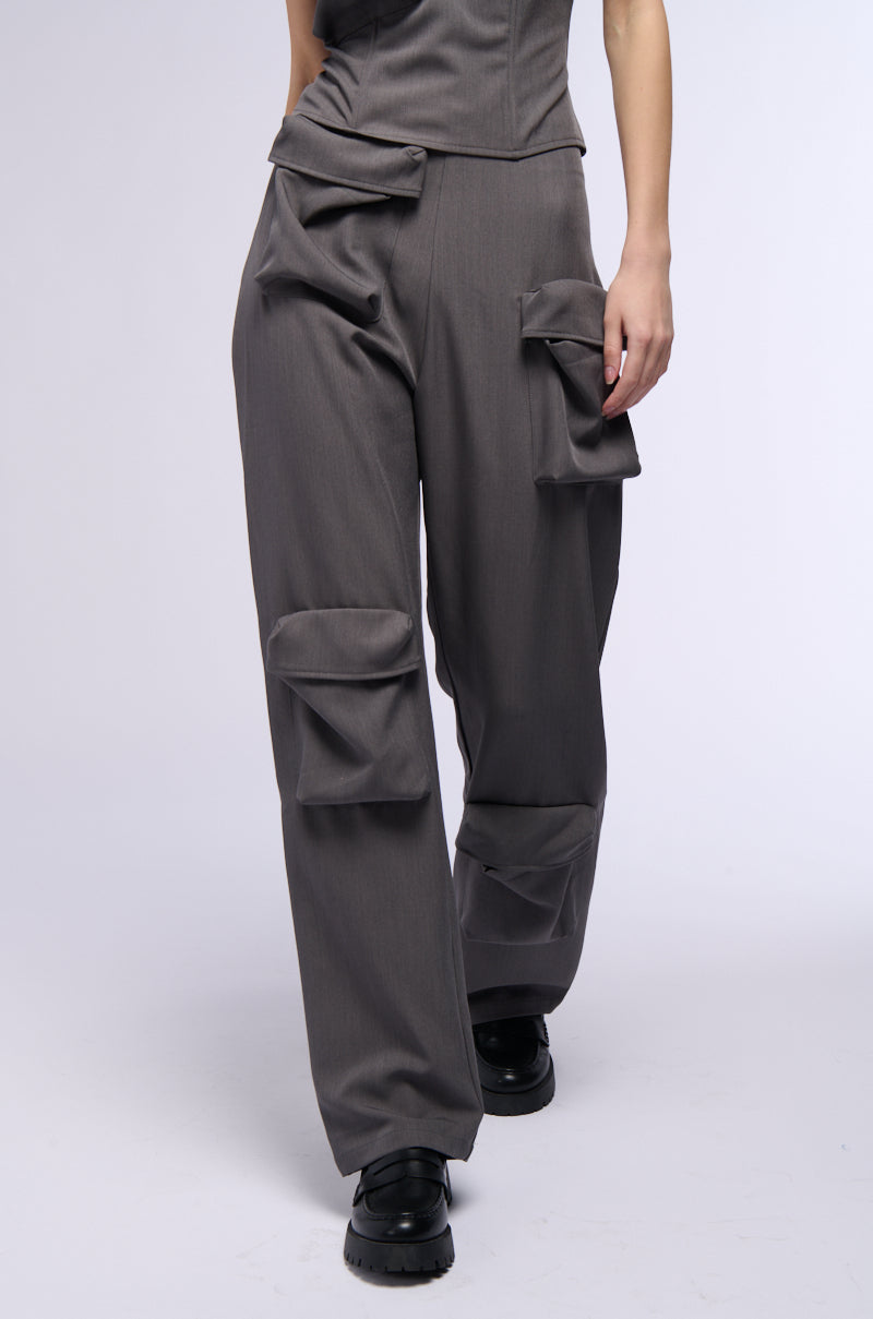 Side View Booked And Busy Straight Leg Cargo Trouser