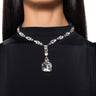 Front View Born Royal Embellished Statement Necklace