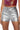 Side View Born To Shine Metallic Shorts In Silver
