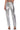 Front View Born To Shine Metallic Straight Leg Pants In Silver