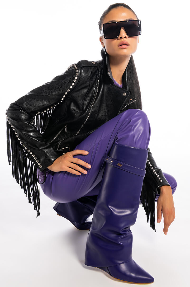 Back View Boss Up Faux Leather Pants