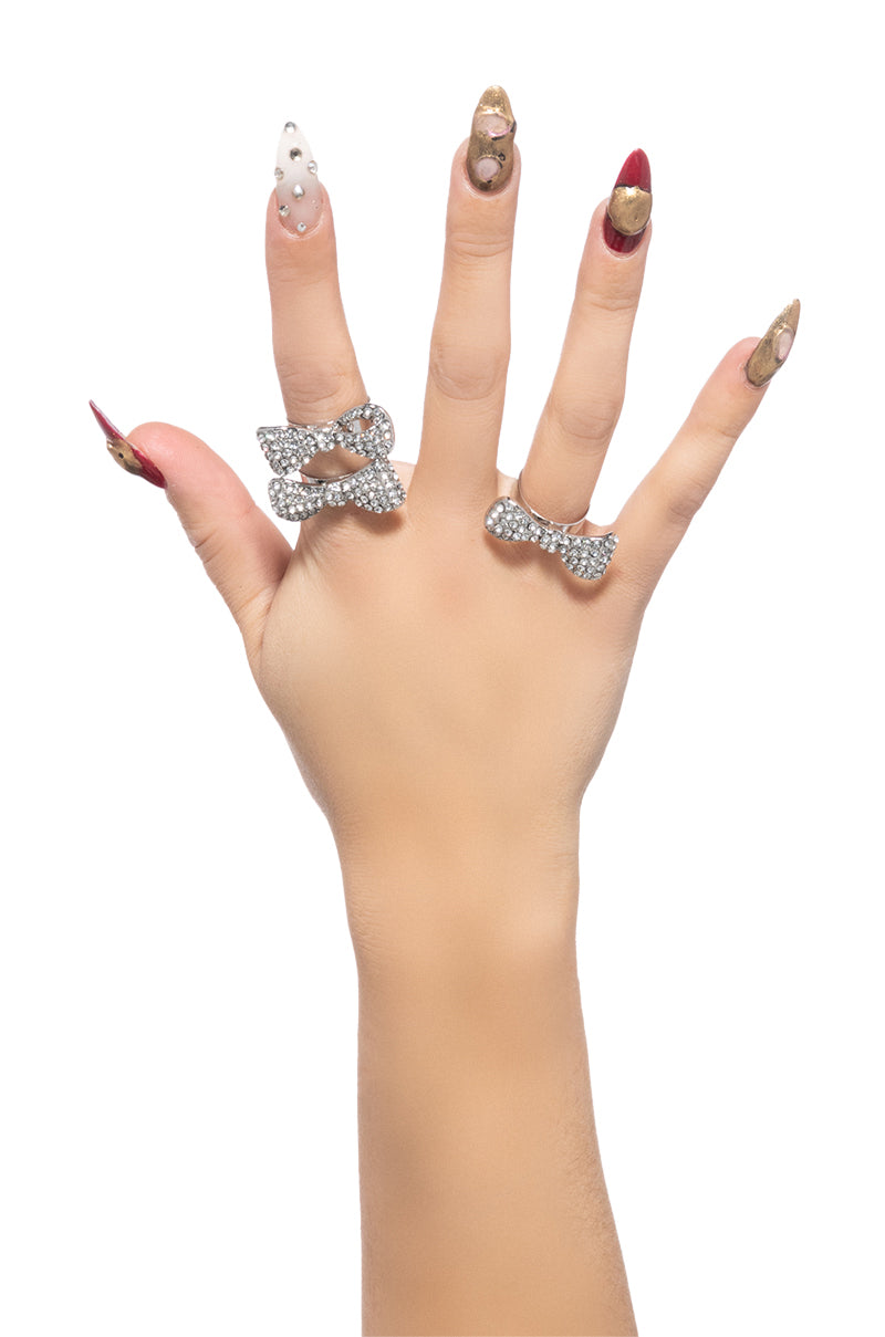 Front View Bow Baby Ring Set