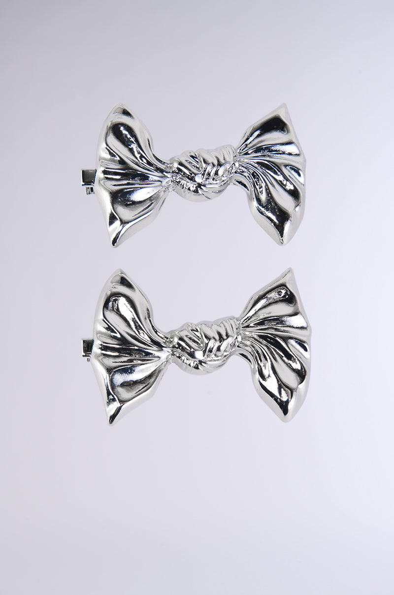 Side View Bow Bow Metal Hair Clips