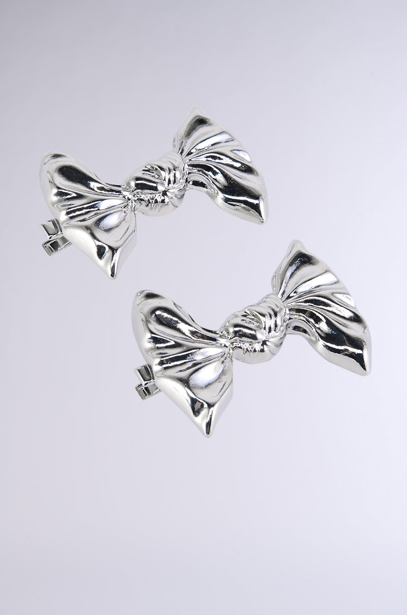 Back View Bow Bow Metal Hair Clips