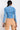 Back View Bow Down Bish Denim Long Sleeve Top in Blue