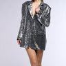 Front View Boyfriend Sequin Blazer