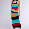 Front View Bravado Striped Knit Midi Dress