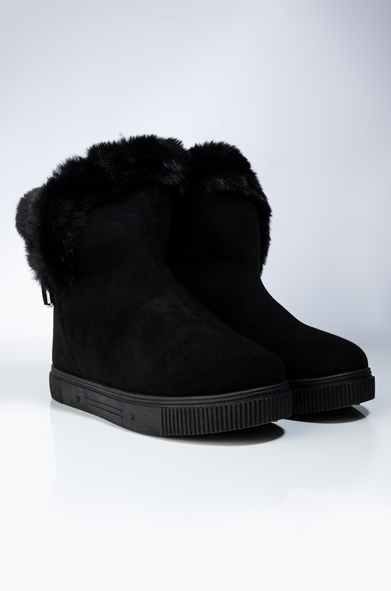 Back View Breaking The Rules Flat Bootie in Black 2