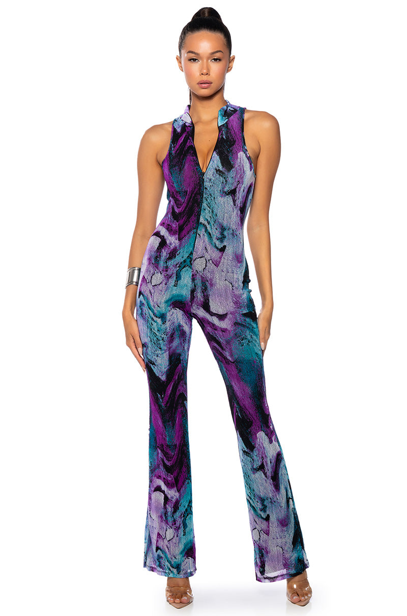 Front View Breathe Me In High Neck Sleeveless Jumpsuit