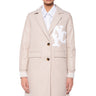 Front View Brentwood Varsity Trench Jacket In Ivory