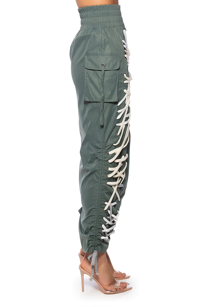 Extra View Brielle Adjustable Lace Up Cargo Skirt