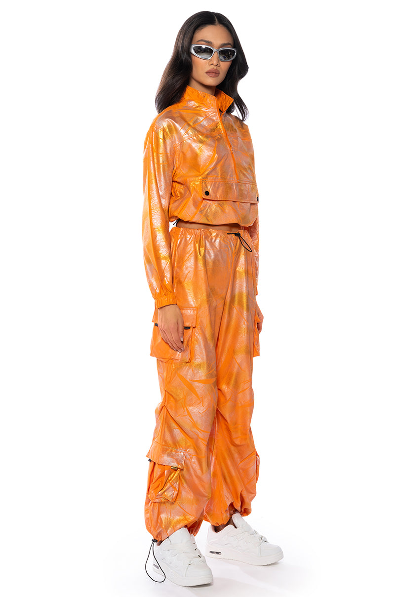 Side View Bright Bright Gilded Parachute Pants