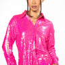 Front View Bright Bright Pink Sequin Shirt