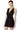 Front View Bring It Embellished Cowl Neck Mini Dress In Black