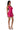 Back View Bring It Embellished Cowl Neck Mini Dress In Hot Pink