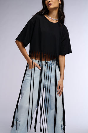 BRING THE FUN FRINGE TSHIRT IN BLACK – AKIRA