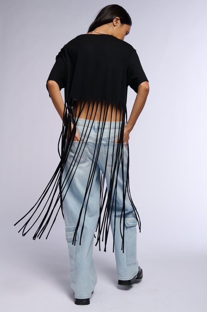 Full View Bring The Fun Fringe Tshirt In Black 4