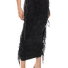 Front View Britt Fringe Detail Maxi Skirt