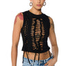 Front View Brittini Distressed Knotted Tank Top