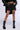 Front View Brittni Rhinestone Cargo Denim Short In Black