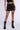 Side View Brittni Rhinestone Cargo Denim Short In Black