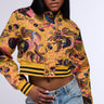 Front View Brocade Tapestry Varsity Bomber