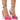 Front View Broken Lines Pink Pump With Heart Embellishment