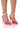 Front View Broken Lines Pink Pump With Heart Embellishment