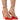 Front View Broken Lines Red Pump With Heart Embellishment