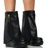 Front View Brook Pu Foldover Bootie In Black