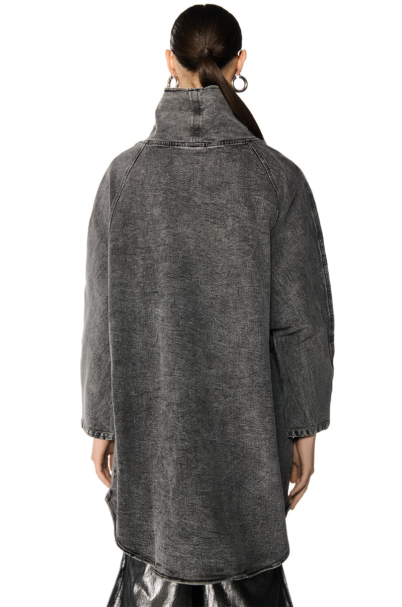 Extra View Brooklyn Mock Neck Denim Shift Dress 5