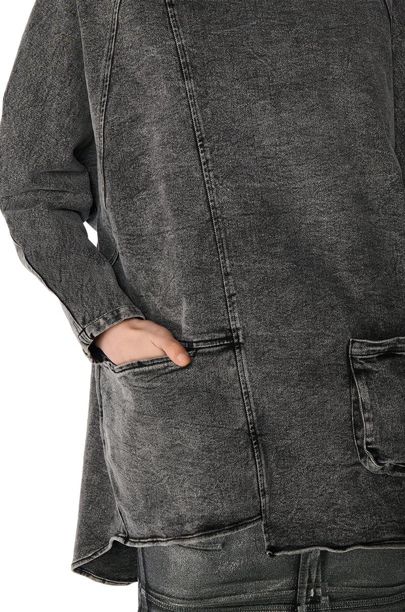 Extra View Brooklyn Mock Neck Denim Shift Dress 6