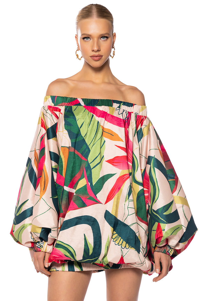 Front View Brunch In The Sun Floral Mini Dress