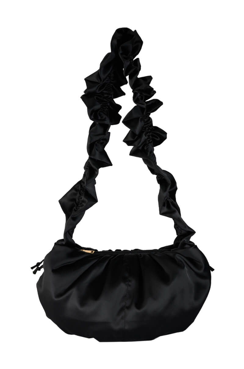 Side View Bubble Pop Electric Satin Shoulder Bag
