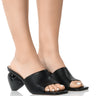 Front View Bubbleheart Chunky Sandal In Black