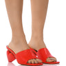 Front View Bubbleheart Chunky Sandal In Red