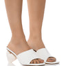 Front View Bubbleheart Chunky Sandal In White