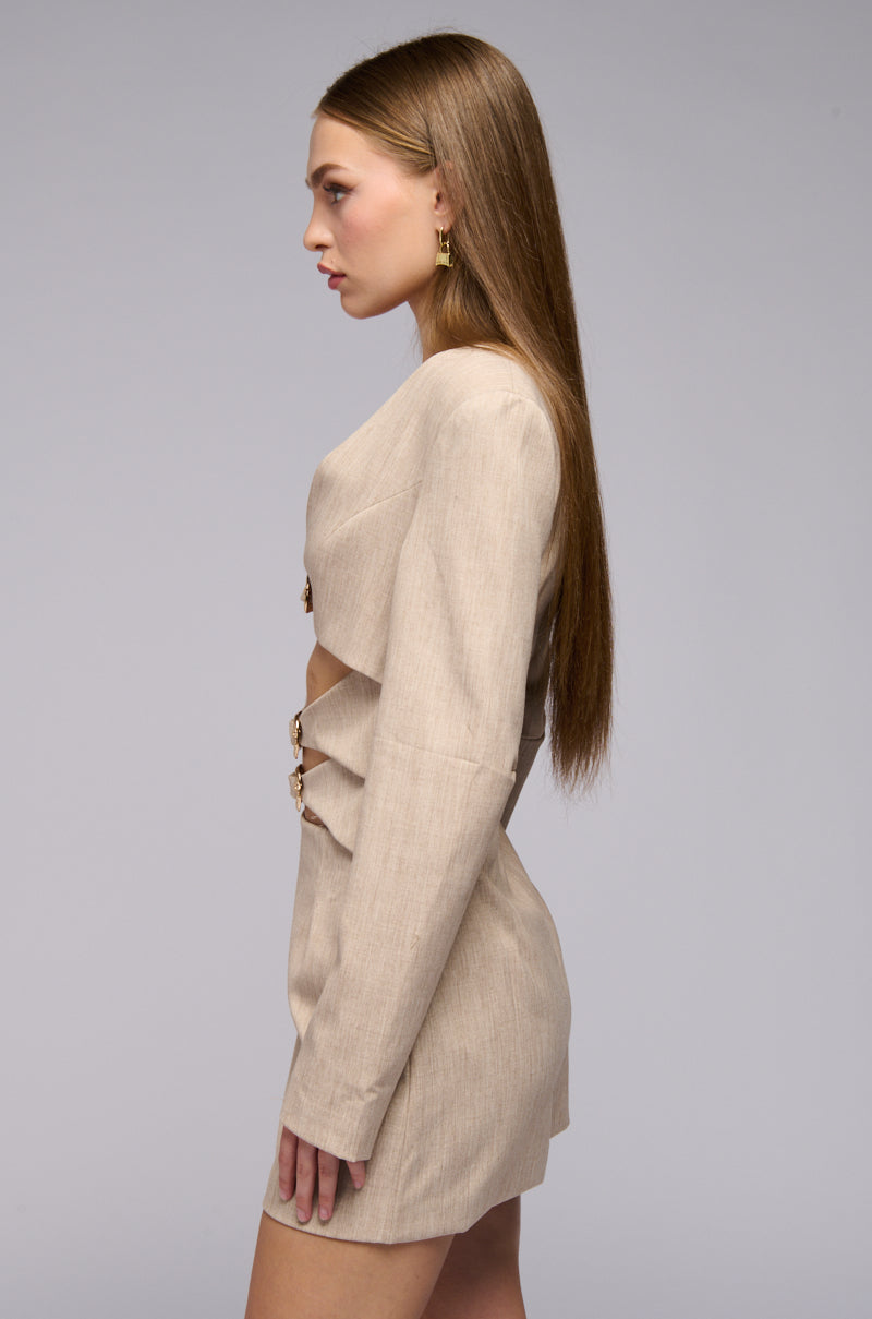 Detail View Buckle Up Baby Suiting Mini Dress 3