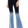 Front View Buckle Up Denim Boot Legging