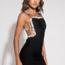 Front View Buckle Up Rhinestone Detail Bandage Dress