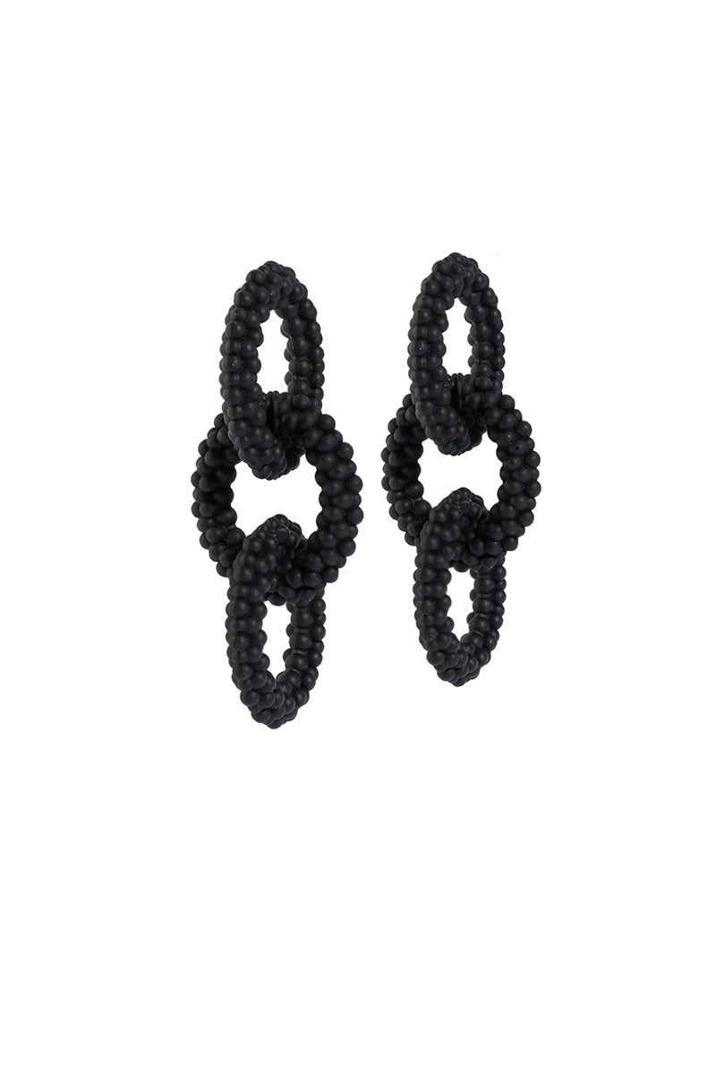 Back View Bumpy Ride Drop Earring In Black