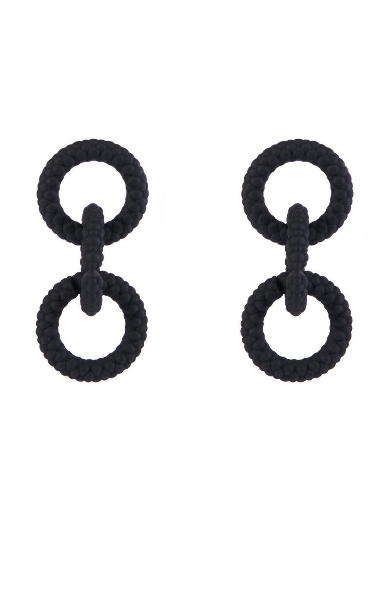 Side View Bumpy Ride Earring In Black