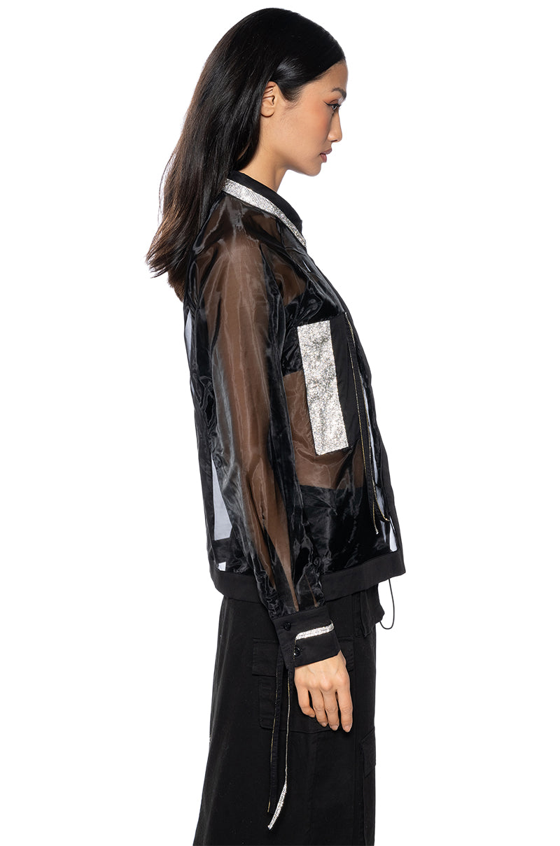 Back View Business In The Front Sheer Blouse 2