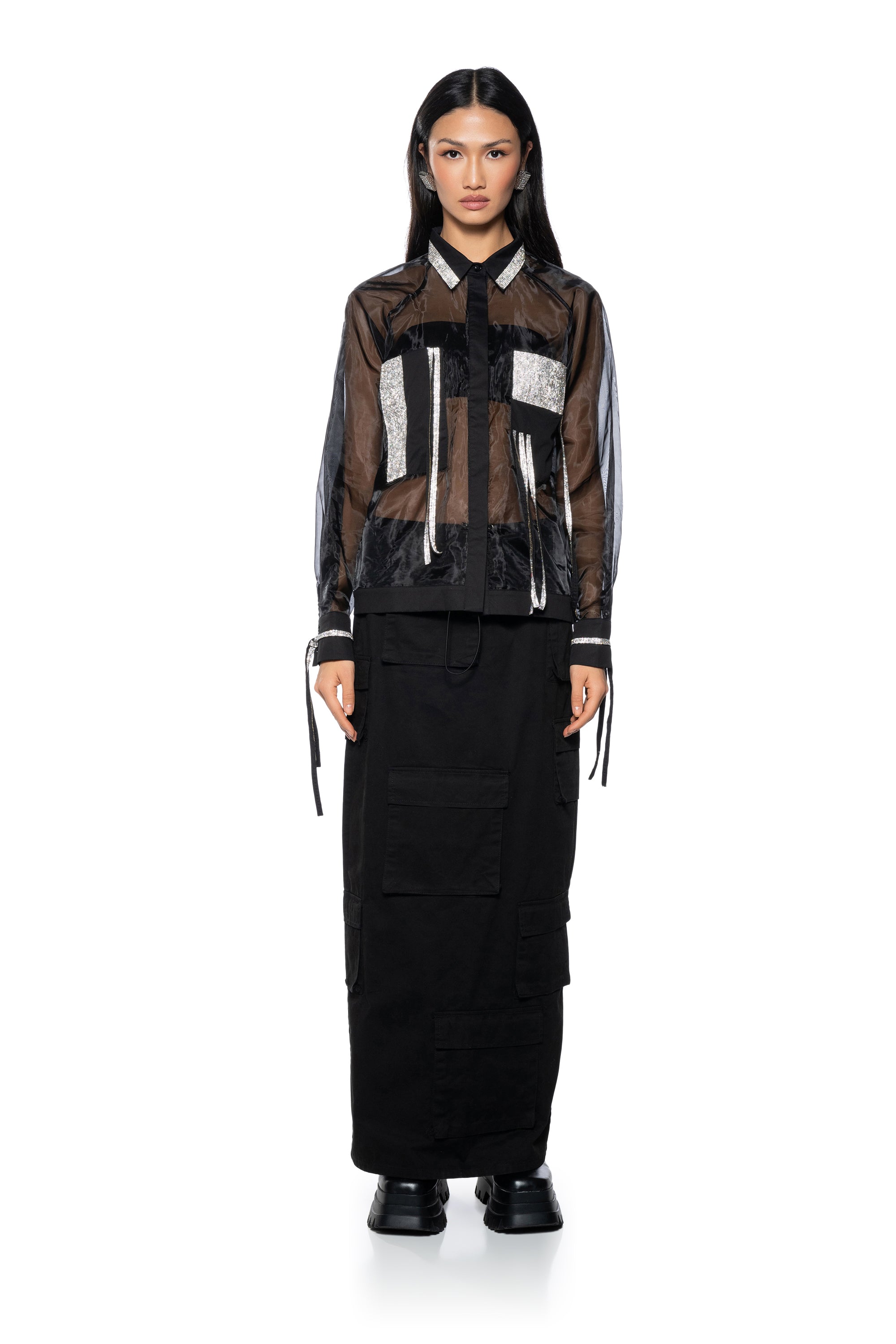 Extra View Business In The Front Sheer Blouse 5