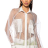 Front View Business In The Front Sheer Embellished Blouse