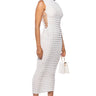 Front View Busy Gal Sleeveless Mock Neck Maxi Dress