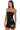 Front View Butterfly Kiss Embellished Faux Leather Mini Tube Dress