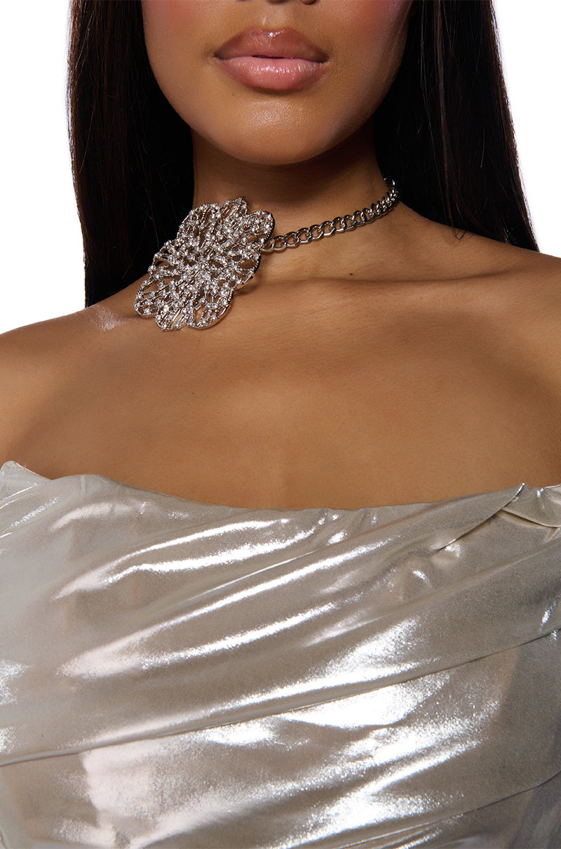 Front View Buy Me Flowers Necklace